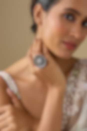 Rose Gold Finish Zircon & Blue Stone Ring by Studio6 Jewels at Pernia's Pop Up Shop