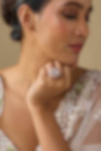 Rose Gold Finish Zircon Adjustable Ring by Studio6 Jewels at Pernia's Pop Up Shop