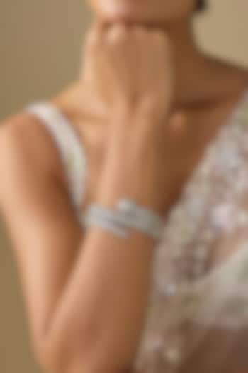 White Finish Zircon Snake Wrap Bracelet by Studio6 Jewels at Pernia's Pop Up Shop