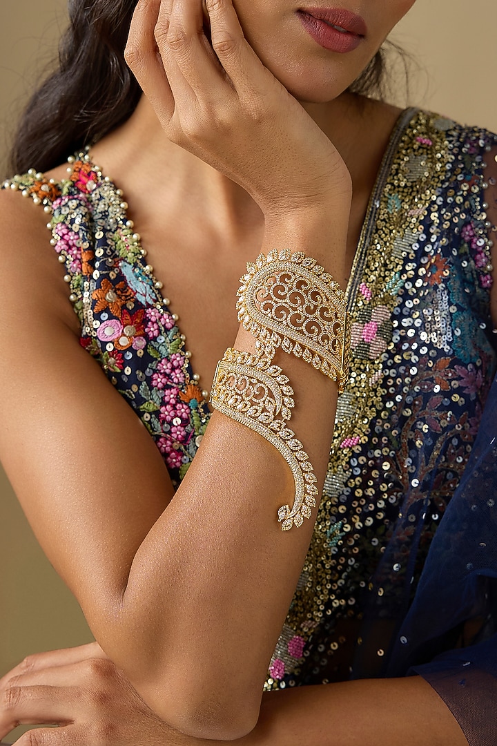 Two-Tone Finish Zircon Adjustable Bracelet by Studio6 Jewels at Pernia's Pop Up Shop