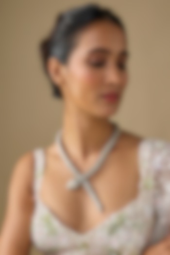 White Finish Zircon Snake Choker Necklace by Studio6 Jewels at Pernia's Pop Up Shop