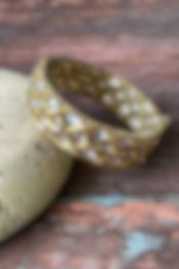 Gold Finish Kundan Polki Openable Bangle by Studio6 Jewels at Pernia's Pop Up Shop