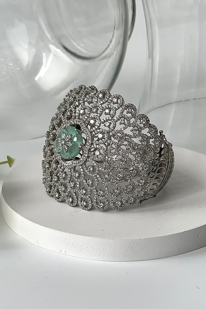 White Finish Zircon Bracelet by Studio6 Jewels at Pernia's Pop Up Shop