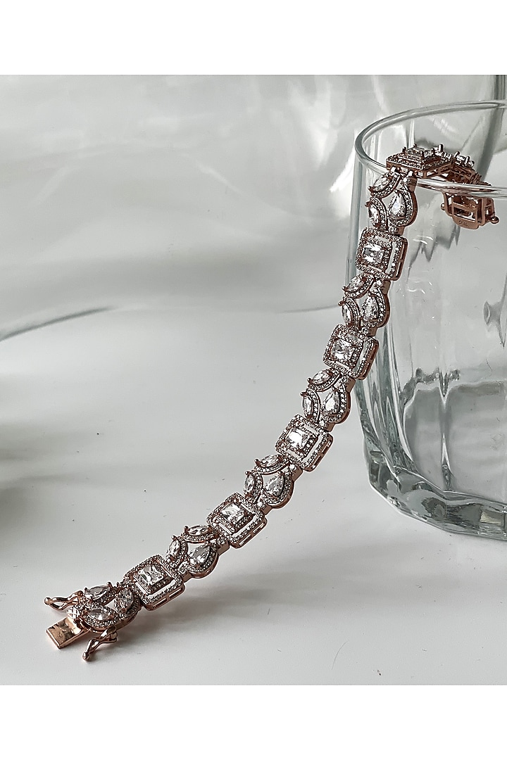 Rose Gold Finish Zircon Bracelet by Studio6 Jewels