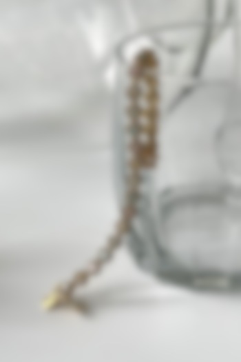 Gold Finish Zircon & Multi-Colored Stone Floral Bracelet by Studio6 Jewels at Pernia's Pop Up Shop