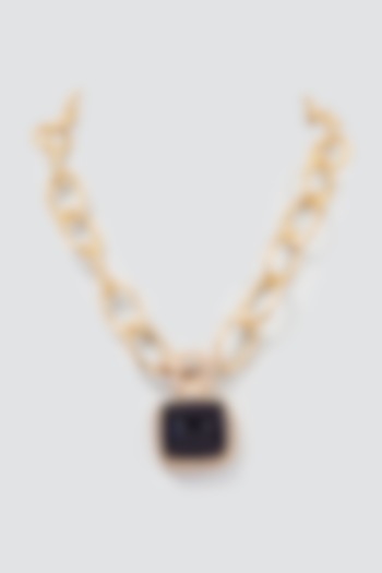 Gold Finish Purple Sapphire Necklace by Studio6 Jewels