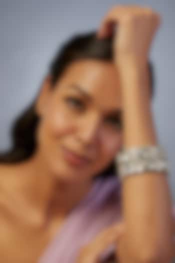 Two Tone Finish Kundan Polki Bangles (Set Of 2) by Studio6 Jewels at Pernia's Pop Up Shop