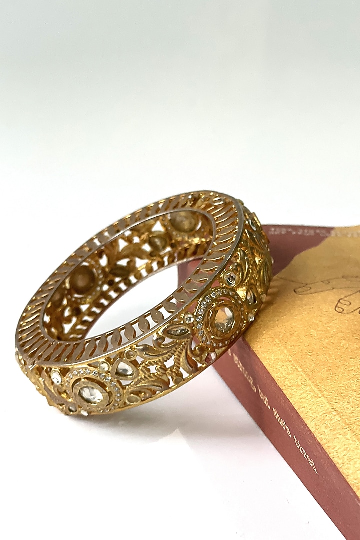 Gold Finish Temple Filigree Bangle by Studio6 Jewels at Pernia's Pop Up Shop