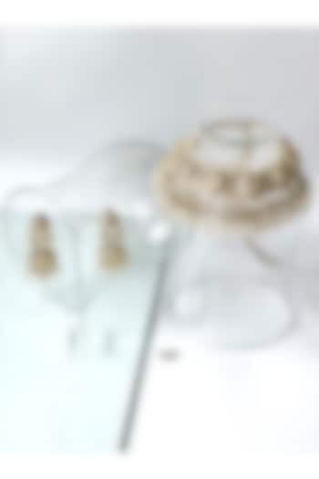 Gold Finish Kundan Polki & Pink Drop Choker Necklace Set by Studio6 Jewels at Pernia's Pop Up Shop