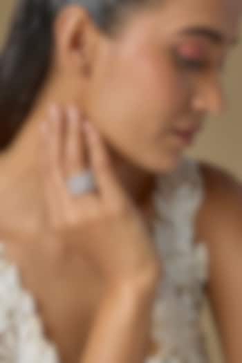 White Finish Zircon Band Ring by Studio6 Jewels at Pernia's Pop Up Shop