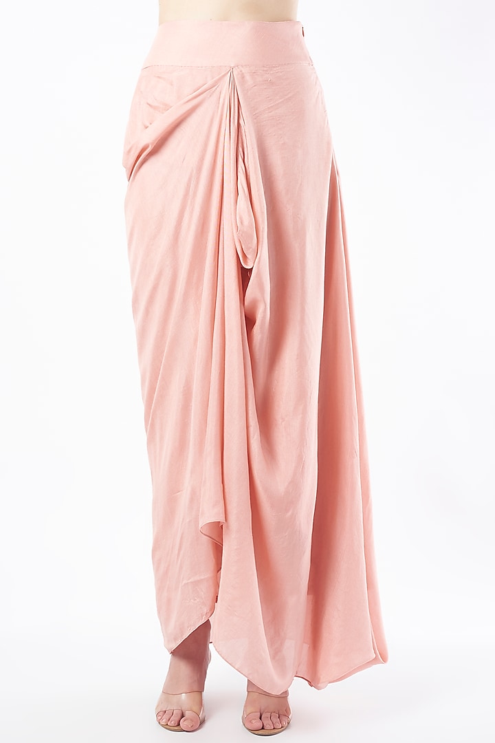 Peach Hand Embellished Cape Set by Stotram at Pernia's Pop Up Shop