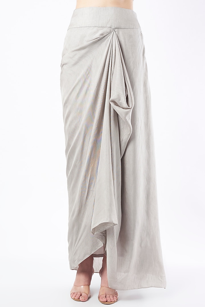 Grey Hand Embellished Cape Set by Stotram at Pernia's Pop Up Shop