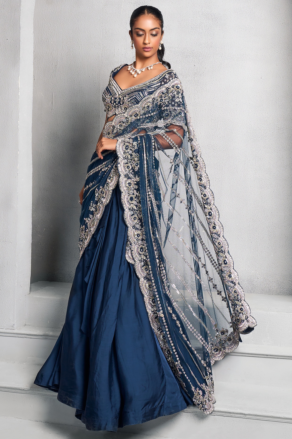 Designer Party Wear Lehenga Saree at Rs.2100/Piece in bhuj-kutch offer by  Sangeet Fashion Hub
