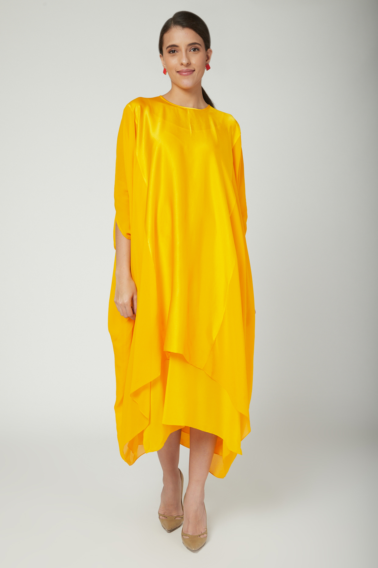 Yellow Panelled Tunic Dress by Stephany