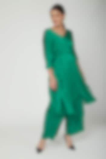 Emerald Green Tunic With Trousers & Belt by Stephany
