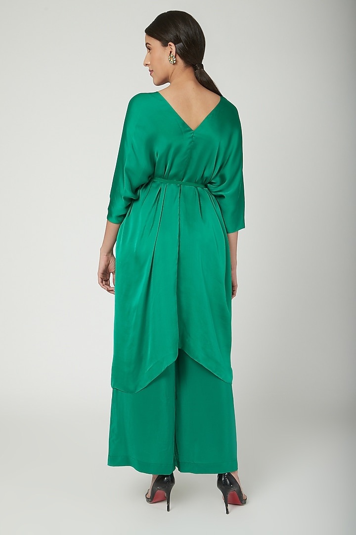 Emerald Green Tunic With Trousers & Belt by Stephany at Pernia's Pop Up Shop