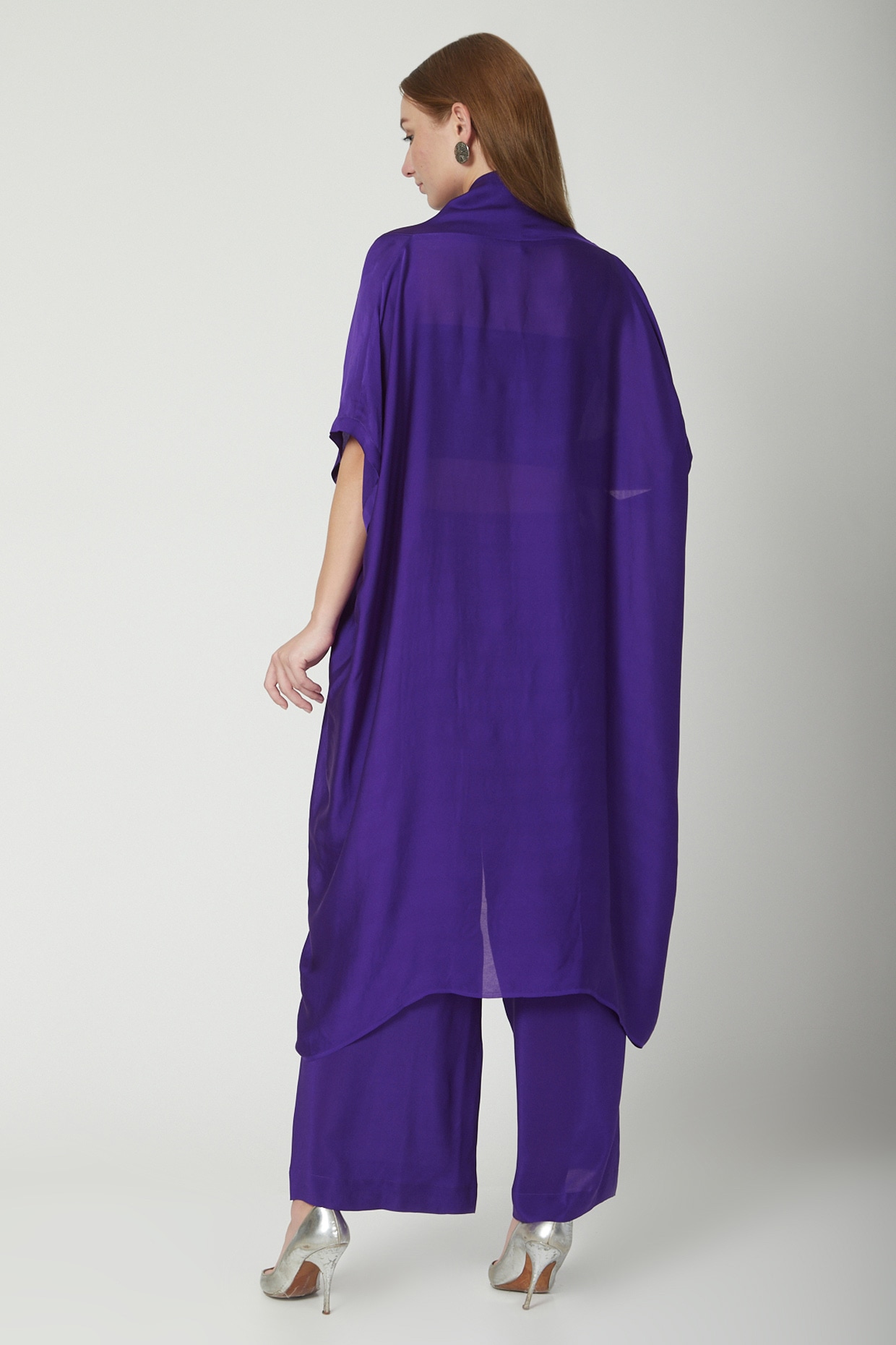 The Sei Pleated WideLeg Silk Pants In Purple  INTERMIX