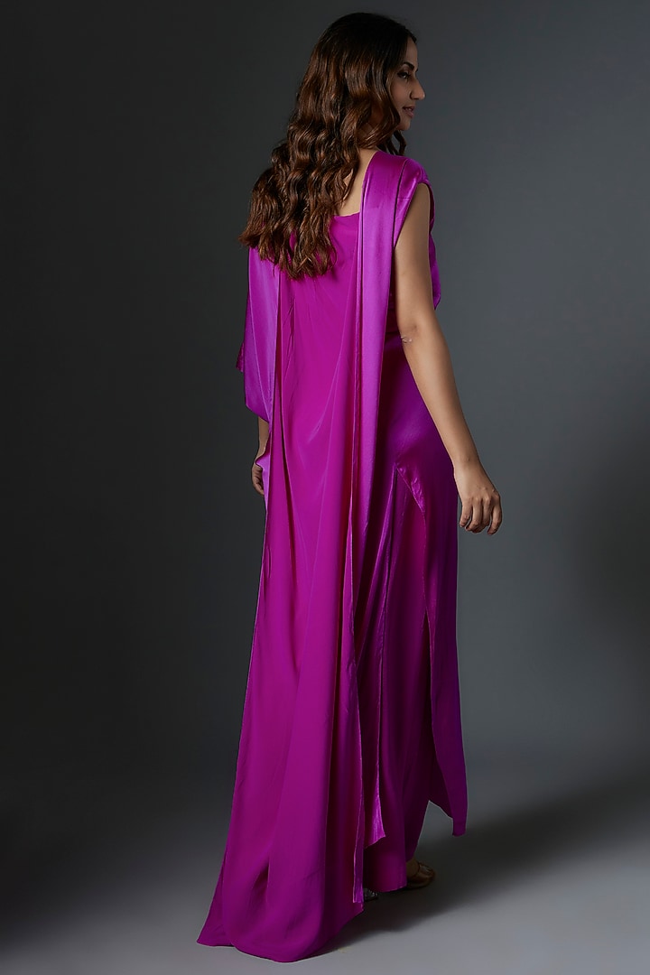 Pink Silk Satin Tunic Set by Stephany at Pernia's Pop Up Shop