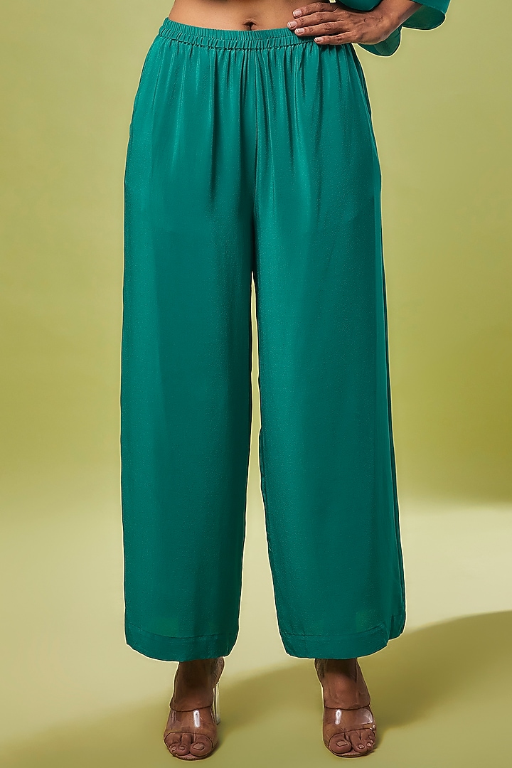 Green Pure Silk Tunic Set by Stephany at Pernia's Pop Up Shop