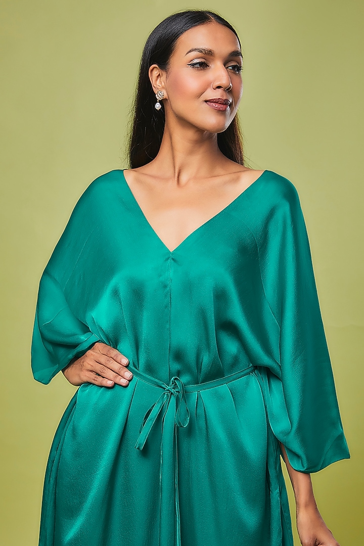 Green Pure Silk Tunic Set by Stephany at Pernia's Pop Up Shop