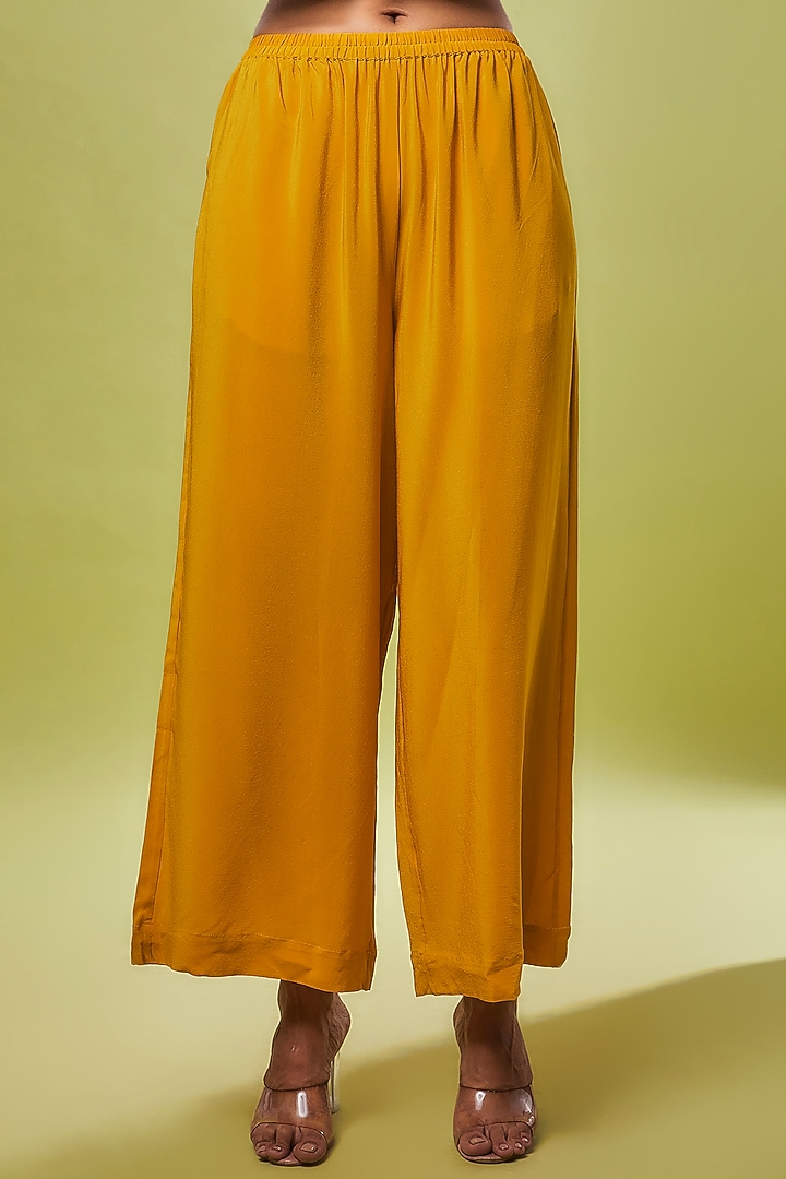 Gold Pure Silk Draped Tunic Set by Stephany at Pernia's Pop Up Shop