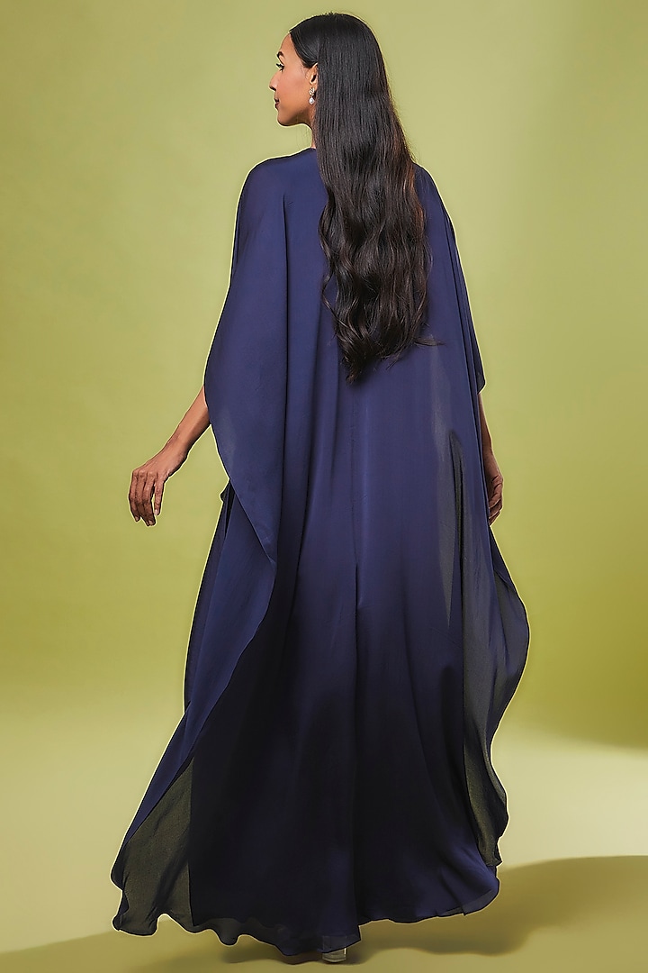Blue Pure Silk Cocktail Dress by STEPHANY at Pernia's Pop Up Shop