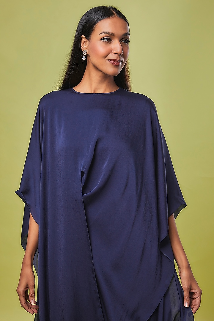Blue Pure Silk Cocktail Dress by STEPHANY at Pernia's Pop Up Shop