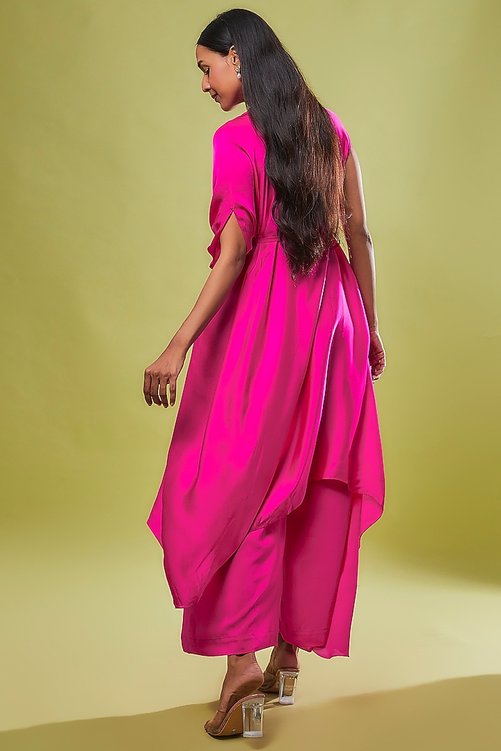 Pink Pure Silk Tunic Set by Stephany at Pernia's Pop Up Shop