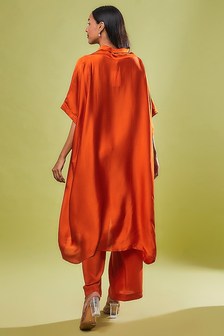 Orange Pure Silk Tunic Set by Stephany at Pernia's Pop Up Shop