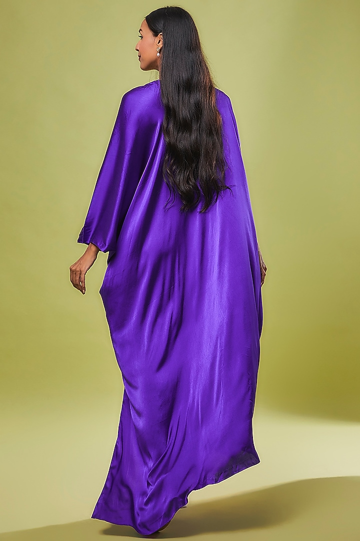 Purple Pure Silk Vacation Dress by STEPHANY at Pernia's Pop Up Shop
