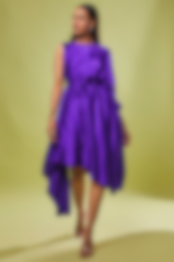 Purple Pure Silk Dress by STEPHANY