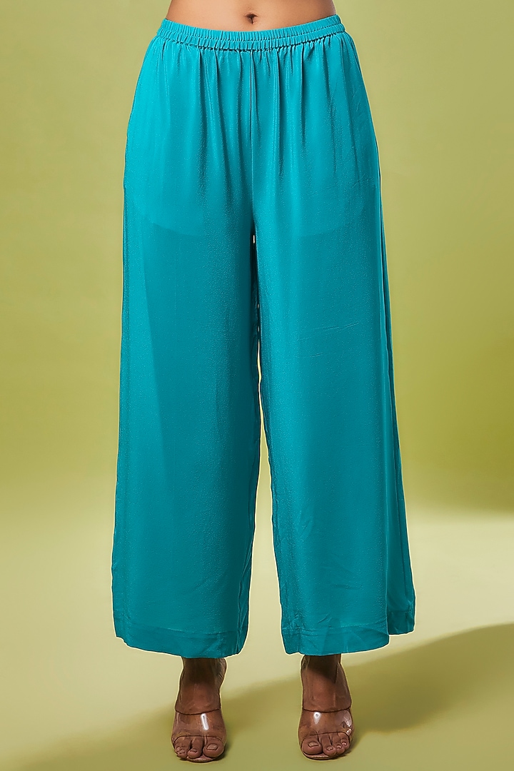 Blue Pure Silk Tunic Set by Stephany at Pernia's Pop Up Shop