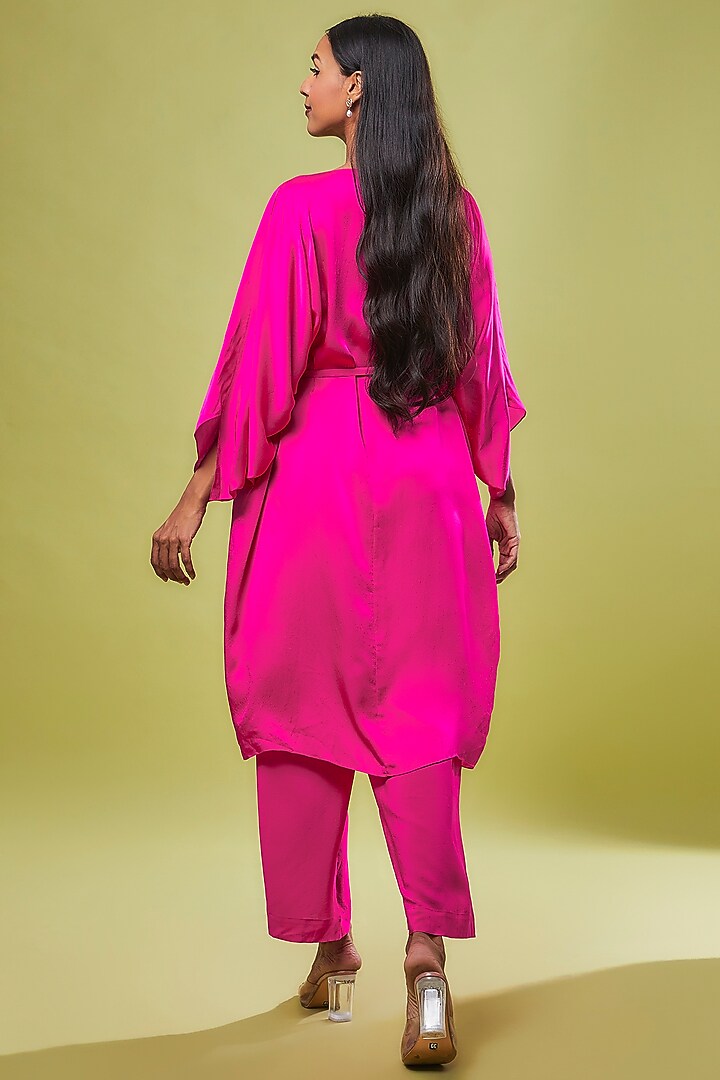 Pink Pure Silk Kaftan Set by Stephany at Pernia's Pop Up Shop