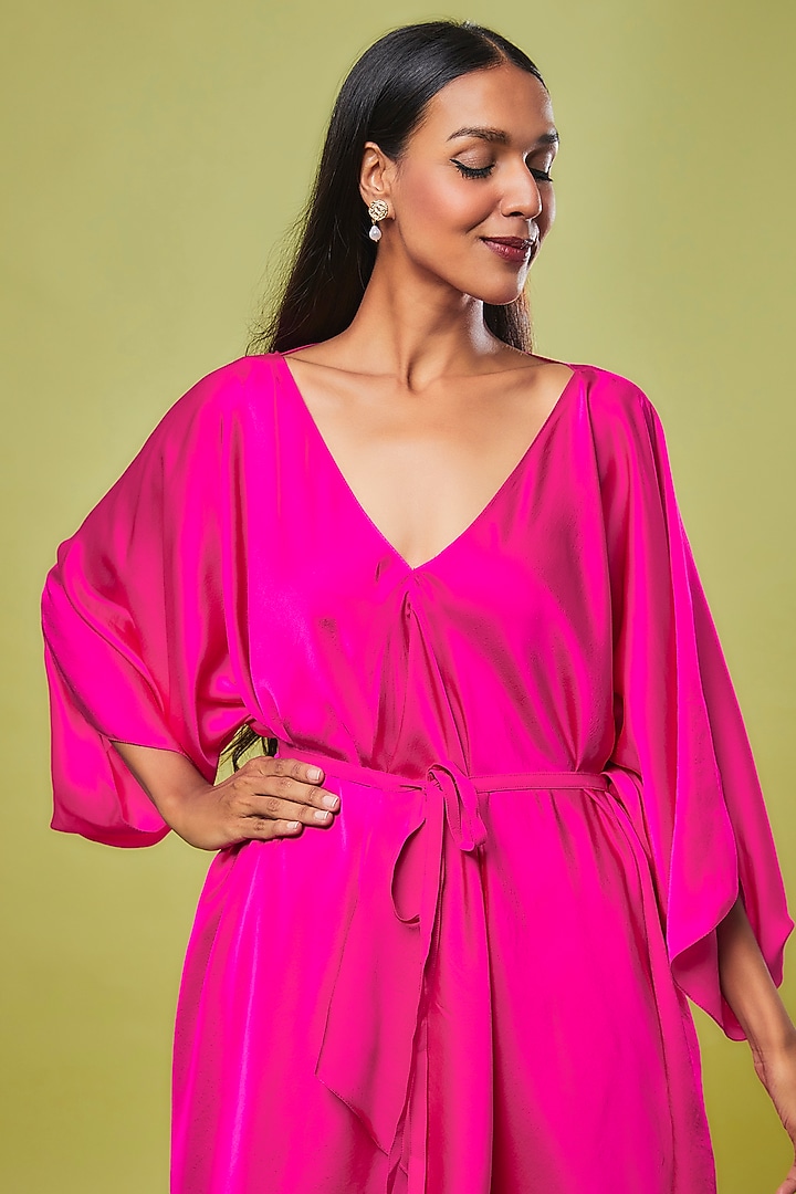 Pink Pure Silk Kaftan Set by Stephany at Pernia's Pop Up Shop