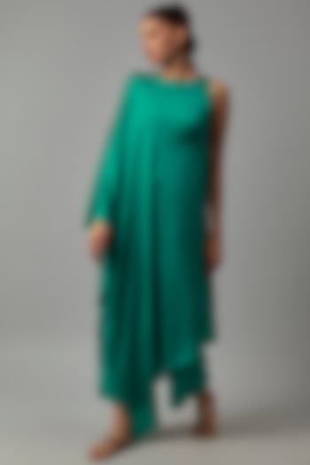 Green Silk Tunic Set by STEPHANY at Pernia's Pop Up Shop