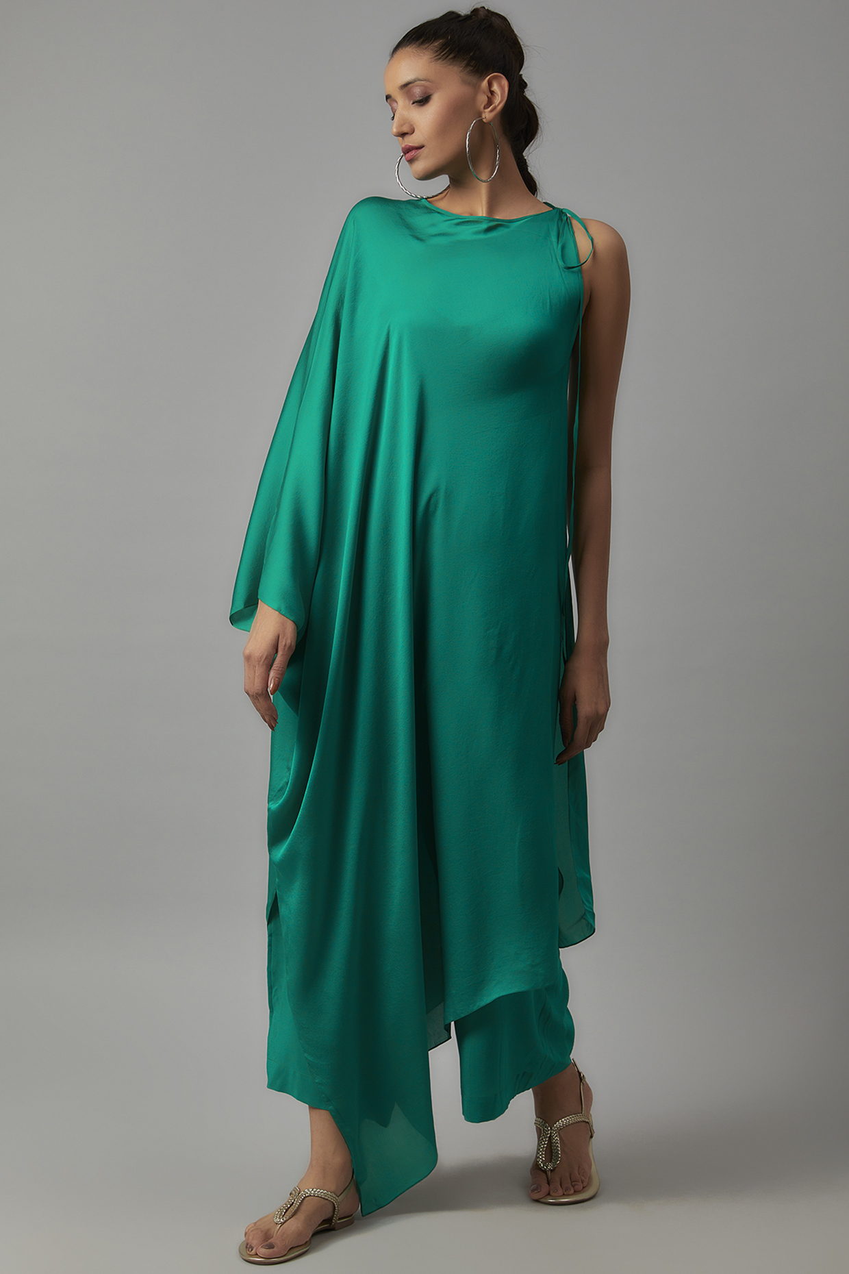 Green Silk Tunic Set by STEPHANY at Pernia's Pop Up Shop
