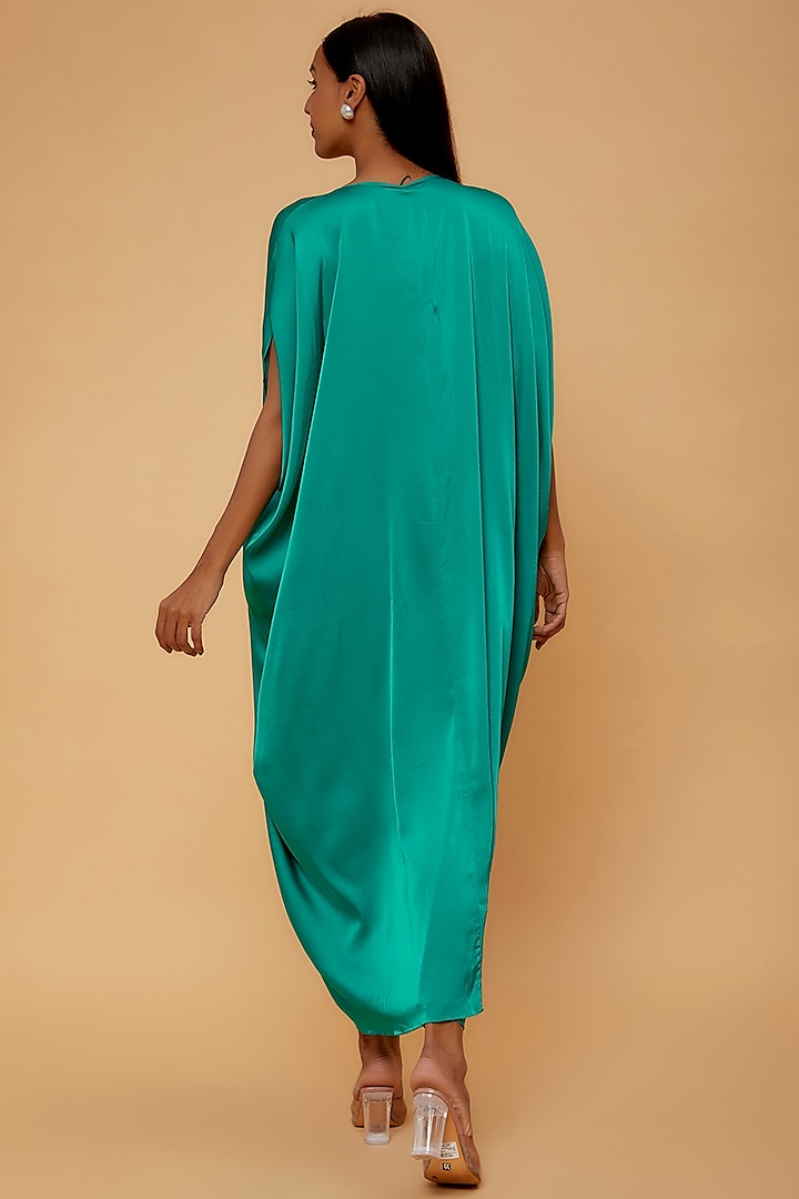 Green Silk Kaftan Dress by STEPHANY at Pernia's Pop Up Shop