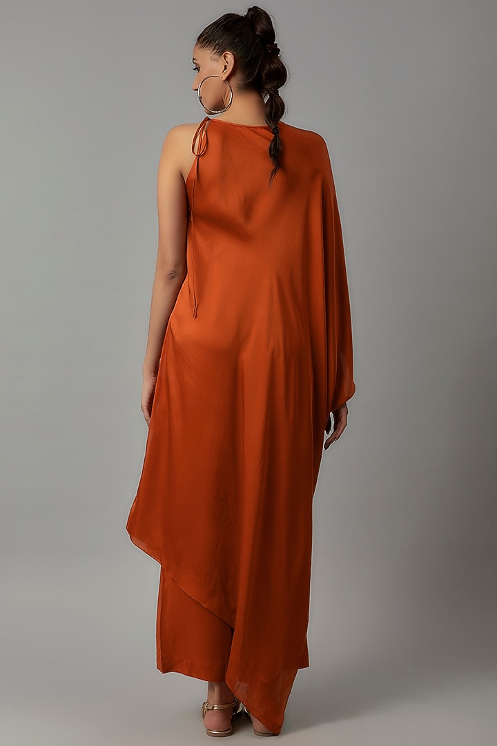 Orange Silk Tunic Set by STEPHANY at Pernia's Pop Up Shop