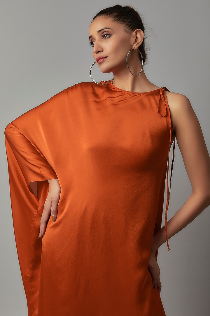 Orange Silk Tunic Set by STEPHANY at Pernia's Pop Up Shop
