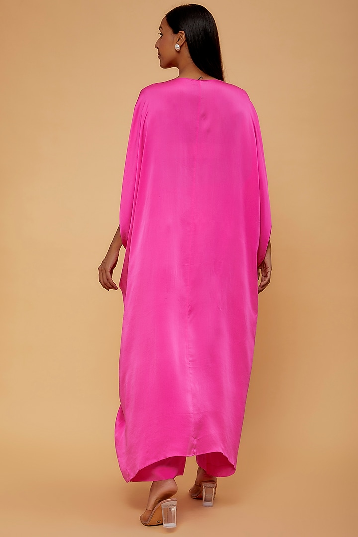 Pink Silk Kaftan Set by STEPHANY at Pernia's Pop Up Shop