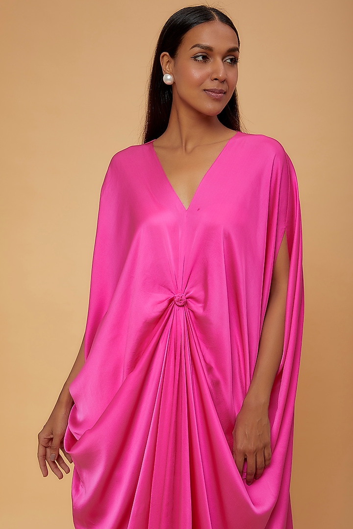 Pink Silk Kaftan Set by STEPHANY at Pernia's Pop Up Shop