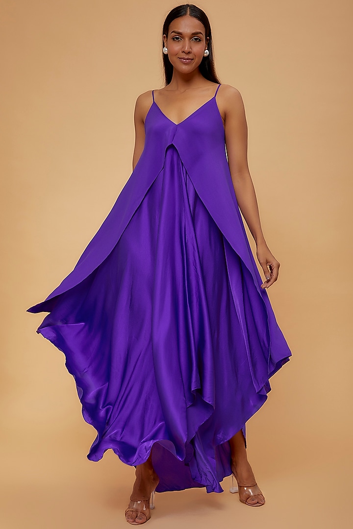 Purple Silk Dress by STEPHANY