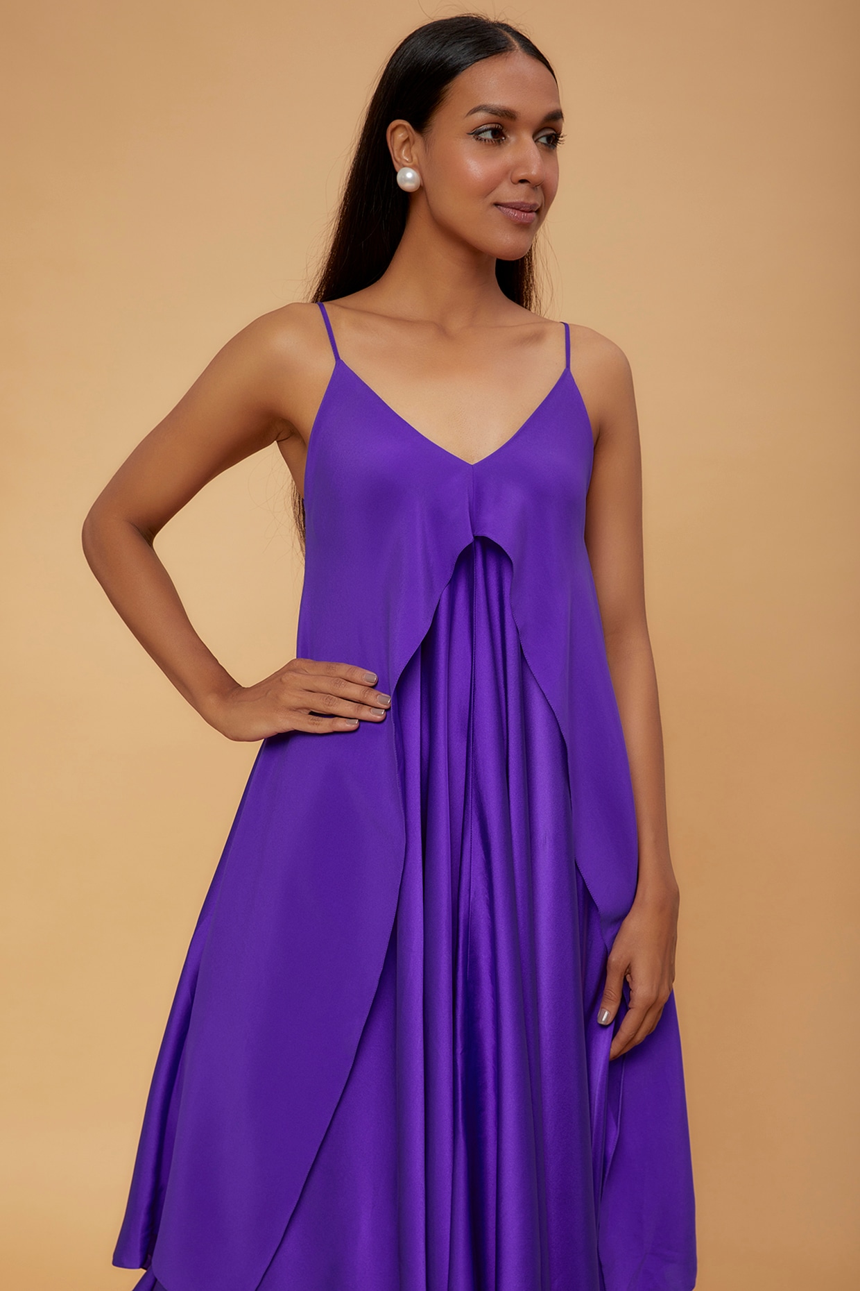 Violet silk outlet dress