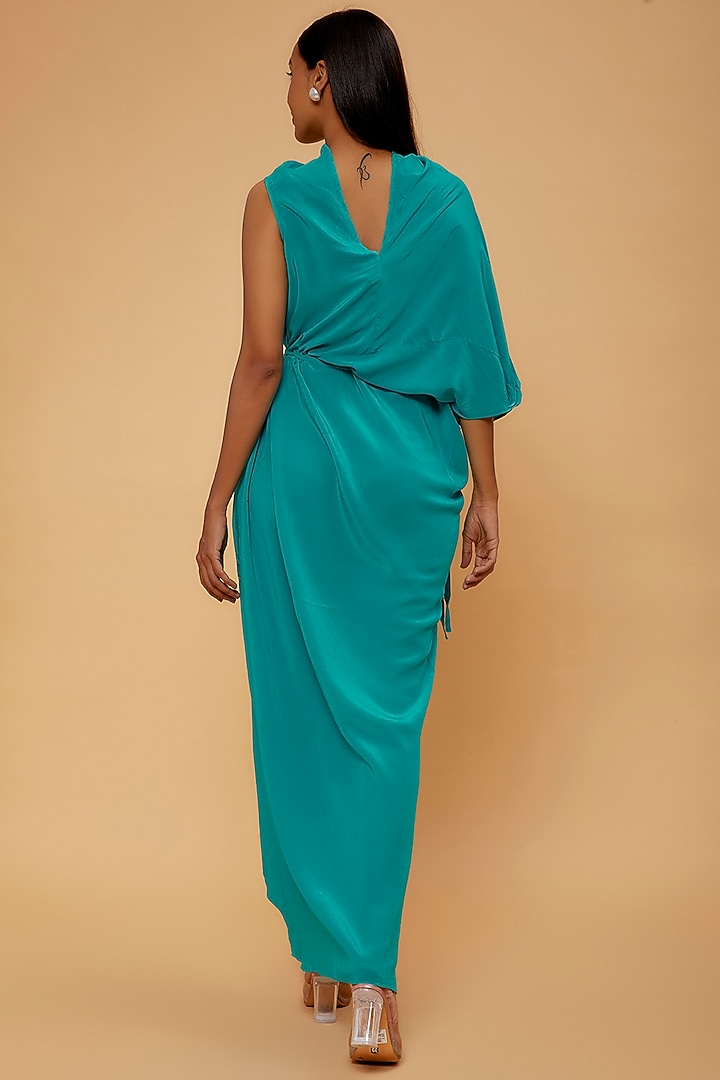 Blue Silk Vacation Dress by STEPHANY at Pernia's Pop Up Shop