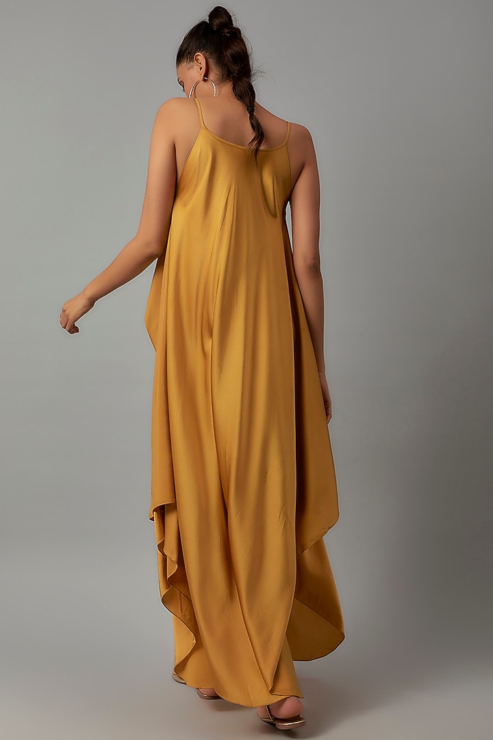 Gold Silk Vacation Dress by STEPHANY at Pernia's Pop Up Shop
