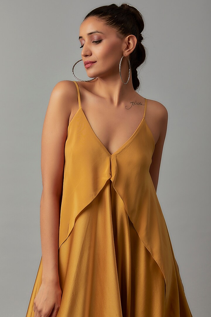 Gold Silk Vacation Dress by STEPHANY at Pernia's Pop Up Shop