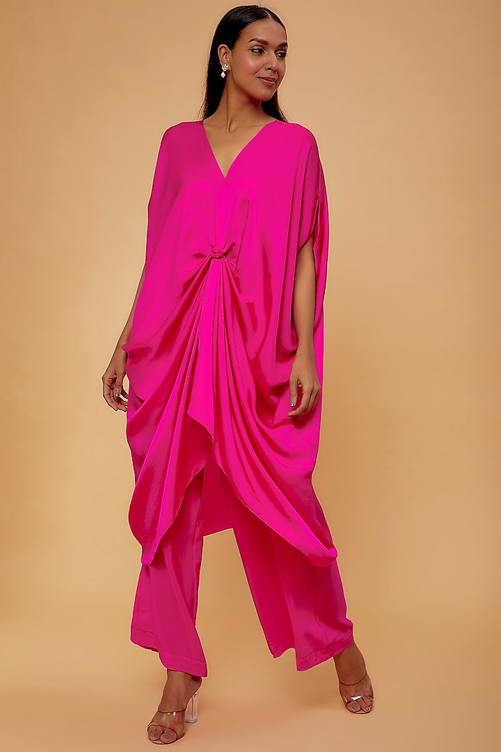 Pink Silk Tunic Set by STEPHANY at Pernia's Pop Up Shop