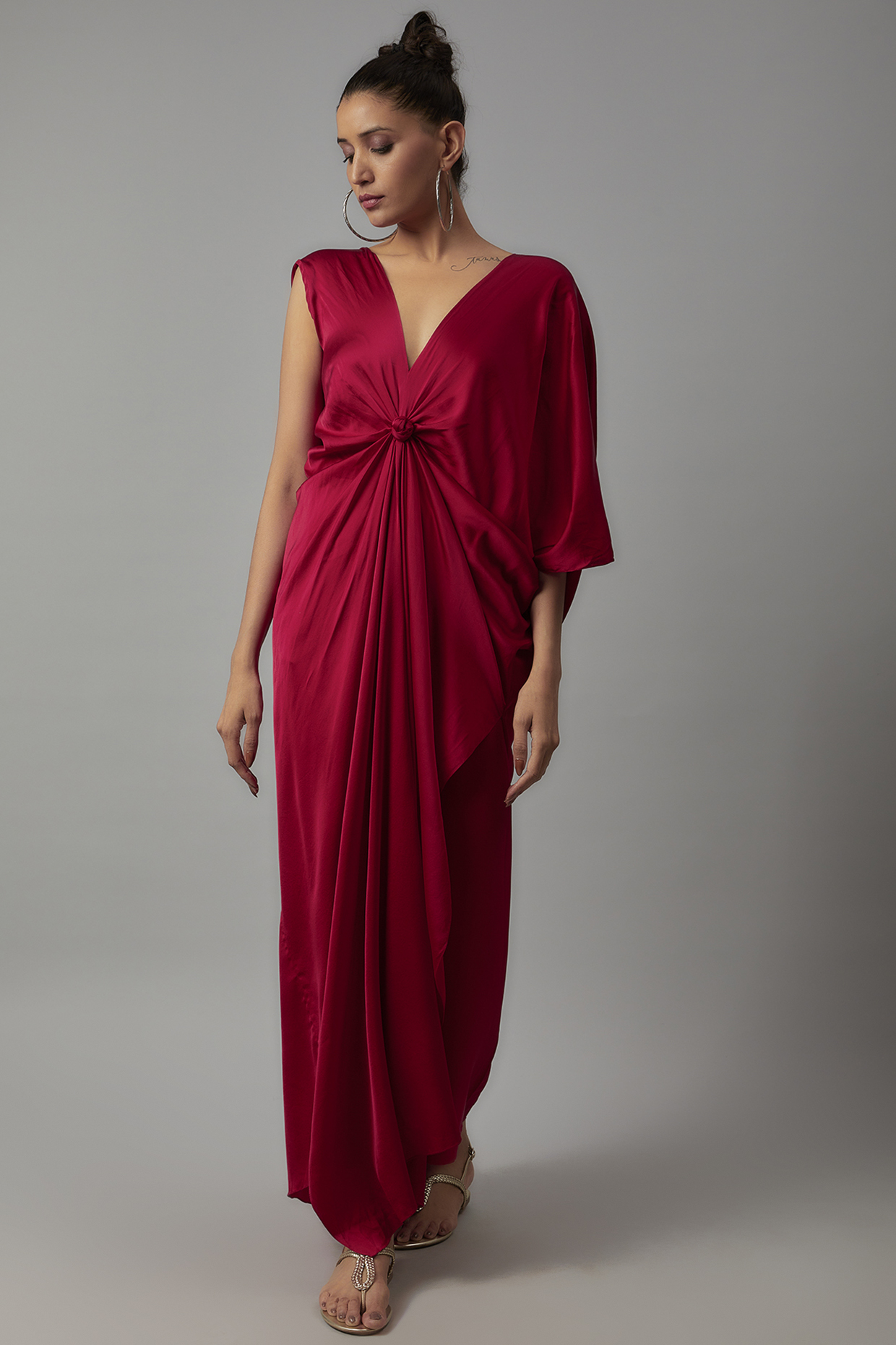 Red Silk Tunic Set by STEPHANY at Pernia's Pop Up Shop
