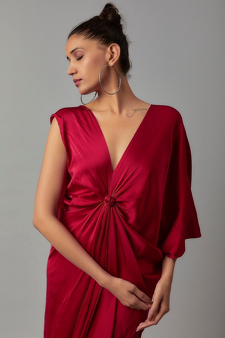 Red Silk Tunic Set by STEPHANY at Pernia's Pop Up Shop