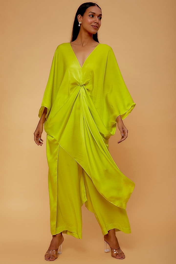 Green Silk Tunic Set by STEPHANY at Pernia's Pop Up Shop